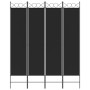 Biombo divisor de 4 paneles de tela negro 160x200 cm de vidaXL, Divisores de ambientes - Ref: Foro24-350153, Precio: 44,66 €,...