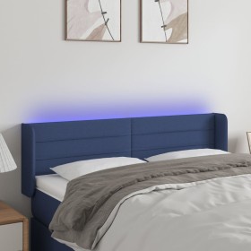 Cabecero con LED de tela azul 147x16x78/88 cm de vidaXL, Cabeceros y pies de cama - Ref: Foro24-3123380, Precio: 75,71 €, Des...