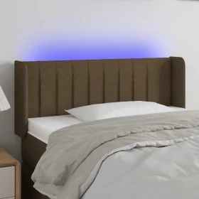 Kopfteil aus dunkelbraunem Stoff mit LED 103x16x78/88 cm von vidaXL, Kopf- und Fußteile - Ref: Foro24-3123467, Preis: 50,92 €...