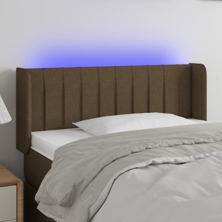 Cabecero con LED de tela marrón oscuro 103x16x78/88 cm de vidaXL, Cabeceros y pies de cama - Ref: Foro24-3123467, Precio: 48,...