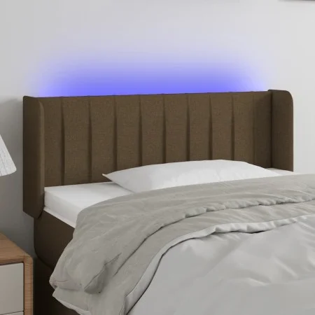 Kopfteil aus dunkelbraunem Stoff mit LED 103x16x78/88 cm von vidaXL, Kopf- und Fußteile - Ref: Foro24-3123467, Preis: 50,92 €...