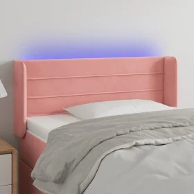 Pink velvet headboard with LED 83x16x78/88 cm by vidaXL, Headboards and footboards - Ref: Foro24-3123411, Price: 46,81 €, Dis...
