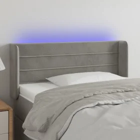 Light gray velvet headboard with LED 83x16x78/88 cm by vidaXL, Headboards and footboards - Ref: Foro24-3123406, Price: 52,10 ...
