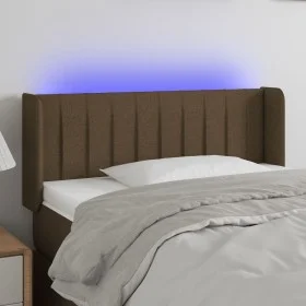 Headboard with LED in dark brown fabric 83x16x78/88 cm by vidaXL, Headboards and footboards - Ref: Foro24-3123451, Price: 45,...