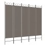 Biombo divisor de 5 paneles de tela gris antracita 200x200 cm de vidaXL, Divisores de ambientes - Ref: Foro24-350156, Precio:...