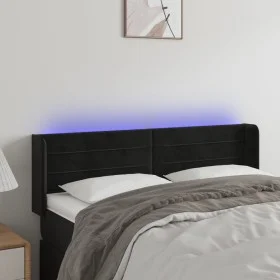 Black velvet headboard with LED 147x16x78/88 cm by vidaXL, Headboards and footboards - Ref: Foro24-3123426, Price: 58,39 €, D...