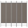Biombo divisor de 5 paneles de tela gris antracita 200x200 cm de vidaXL, Divisores de ambientes - Ref: Foro24-350156, Precio:...