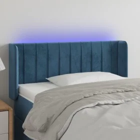 LED-Kopfteil aus dunkelblauem Samt, 83 x 16 x 78/88 cm von vidaXL, Kopf- und Fußteile - Ref: Foro24-3123508, Preis: 47,84 €, ...