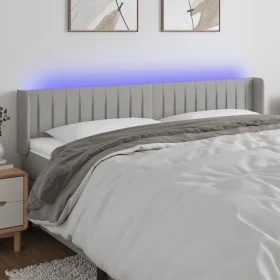 Light gray fabric headboard with LED 183x16x78/88 cm by vidaXL, Headboards and footboards - Ref: Foro24-3123488, Price: 69,62...