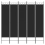 Biombo divisor de 5 paneles de tela negro 200x200 cm de vidaXL, Divisores de ambientes - Ref: Foro24-350157, Precio: 55,31 €,...