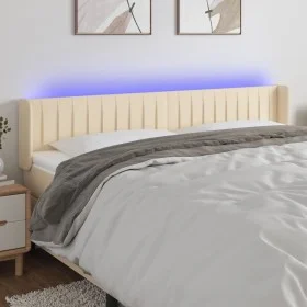 Cabecero con LED de tela crema 183x16x78/88 cm de vidaXL, Cabeceros y pies de cama - Ref: Foro24-3123493, Precio: 84,40 €, De...