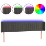 Cabecero con LED de terciopelo gris oscuro 203x16x78/88 cm de vidaXL, Cabeceros y pies de cama - Ref: Foro24-3123541, Precio:...