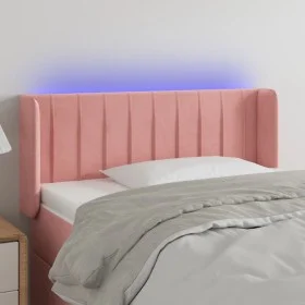 Pink velvet headboard with LED 103x16x78/88 cm by vidaXL, Headboards and footboards - Ref: Foro24-3123521, Price: 69,13 €, Di...