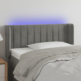 Cabecero con LED de terciopelo gris claro 103x16x78/88 cm de vidaXL, Cabeceros y pies de cama - Ref: Foro24-3123516, Precio: ...
