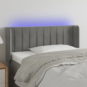 Hellgraues Samtkopfteil mit LED 103x16x78/88 cm von vidaXL, Kopf- und Fußteile - Ref: Foro24-3123516, Preis: 59,51 €, Rabatt: %