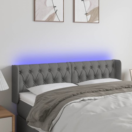 Cabecero con LED de tela gris oscuro 163x16x78/88 cm de vidaXL, Cabeceros y pies de cama - Ref: Foro24-3123579, Precio: 88,50...