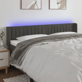 Dunkelgraues Samtkopfteil mit LED 183x16x78/88 cm von vidaXL, Kopf- und Fußteile - Ref: Foro24-3123535, Preis: 74,60 €, Rabat...