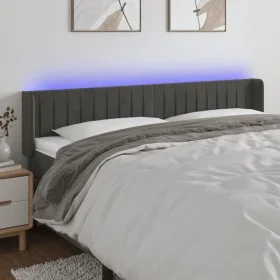 Dunkelgraues Samtkopfteil mit LED 163x16x78/88 cm von vidaXL, Kopf- und Fußteile - Ref: Foro24-3123529, Preis: 75,93 €, Rabat...
