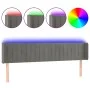 Dunkelgraues Samtkopfteil mit LED 163x16x78/88 cm von vidaXL, Kopf- und Fußteile - Ref: Foro24-3123529, Preis: 75,93 €, Rabat...