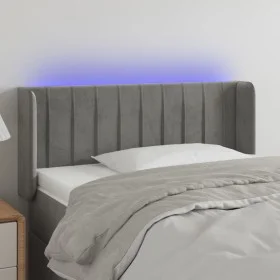 Cabecero con LED de terciopelo gris claro 93x16x78/88 cm de vidaXL, Cabeceros y pies de cama - Ref: Foro24-3123510, Precio: 6...