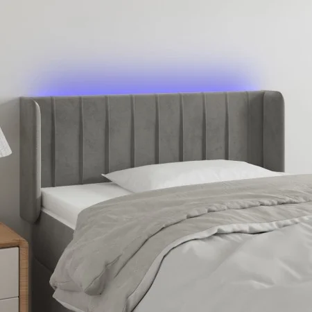 Hellgraues Samtkopfteil mit LED 93x16x78/88 cm von vidaXL, Kopf- und Fußteile - Ref: Foro24-3123510, Preis: 62,51 €, Rabatt: %
