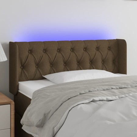 Cabecero con LED de tela marrón oscuro 103x16x78/88 cm de vidaXL, Cabeceros y pies de cama - Ref: Foro24-3123565, Precio: 61,...