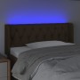 Cabecero con LED de tela marrón oscuro 103x16x78/88 cm de vidaXL, Cabeceros y pies de cama - Ref: Foro24-3123565, Precio: 61,...