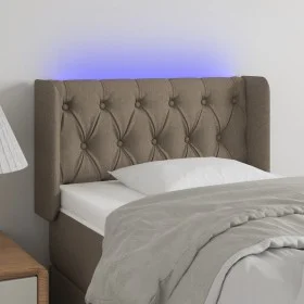 Kopfteil mit LED aus taupegrauem Stoff 83x16x78/88 cm von vidaXL, Kopf- und Fußteile - Ref: Foro24-3123550, Preis: 59,62 €, R...