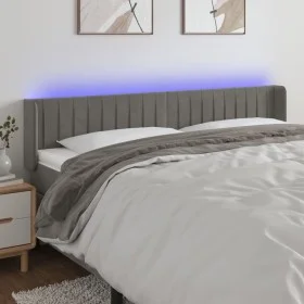Light gray velvet headboard with LED 183x16x78/88 cm by vidaXL, Headboards and footboards - Ref: Foro24-3123534, Price: 78,00...