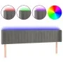 Hellgraues Samtkopfteil mit LED 203x16x78/88 cm von vidaXL, Kopf- und Fußteile - Ref: Foro24-3123540, Preis: 87,40 €, Rabatt: %