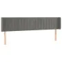 Hellgraues Samtkopfteil mit LED 203x16x78/88 cm von vidaXL, Kopf- und Fußteile - Ref: Foro24-3123540, Preis: 87,40 €, Rabatt: %