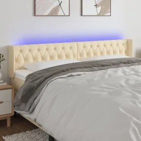 Kopfteil aus cremefarbenem Stoff mit LED 183x16x78/88 cm von vidaXL, Kopf- und Fußteile - Ref: Foro24-3123591, Preis: 96,97 €...