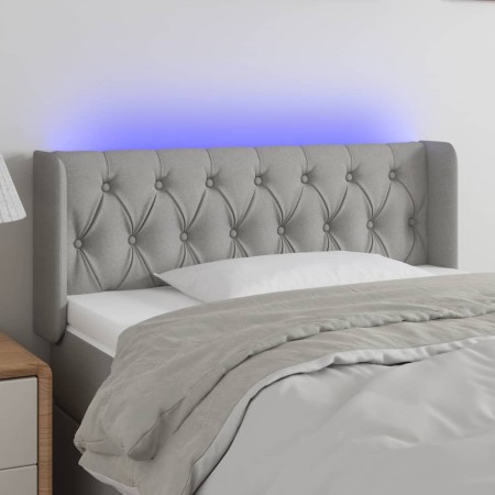 Cabecero con LED de tela gris claro 93x16x78/88 cm de vidaXL, Cabeceros y pies de cama - Ref: Foro24-3123554, Precio: 59,98 €...