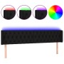 Cabecero con LED de tela negro 203x16x78/88 cm de vidaXL, Cabeceros y pies de cama - Ref: Foro24-3123596, Precio: 87,19 €, De...