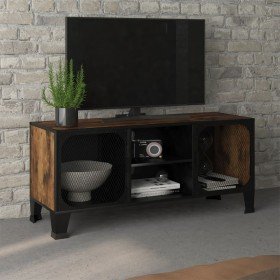 Mueble de TV metal y MDF marrón rústico 105x36x47 cm en Muebles TV | Comprar online en Foru.es