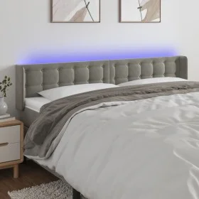 Cabecero con LED de terciopelo gris claro 183x16x78/88 cm de vidaXL, Cabeceros y pies de cama - Ref: Foro24-3123730, Precio: ...