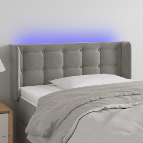 Cabecero con LED de terciopelo gris claro 83x16x78/88 cm de vidaXL, Cabeceros y pies de cama - Ref: Foro24-3123700, Precio: 4...