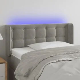 Hellgraues Samtkopfteil mit LED 83x16x78/88 cm von vidaXL, Kopf- und Fußteile - Ref: Foro24-3123700, Preis: 48,05 €, Rabatt: %