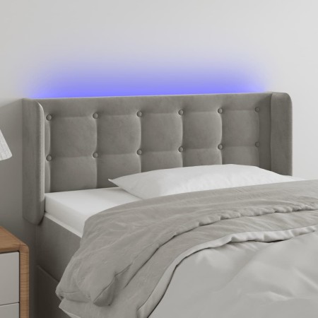 Cabecero con LED de terciopelo gris claro 83x16x78/88 cm de vidaXL, Cabeceros y pies de cama - Ref: Foro24-3123700, Precio: 4...