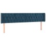 Cabecero con LED de terciopelo azul oscuro 183x16x78/88 cm de vidaXL, Cabeceros y pies de cama - Ref: Foro24-3123636, Precio:...
