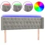 Hellgraues Samtkopfteil mit LED 163x16x78/88 cm von vidaXL, Kopf- und Fußteile - Ref: Foro24-3123626, Preis: 88,22 €, Rabatt: %