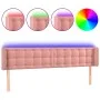 Pink velvet headboard with LED 183x16x78/88 cm by vidaXL, Headboards and footboards - Ref: Foro24-3123735, Price: 89,48 €, Di...