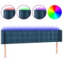 Cabecero con LED de terciopelo azul oscuro 203x16x78/88 cm de vidaXL, Cabeceros y pies de cama - Ref: Foro24-3123740, Precio:...