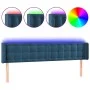 Dunkelblaues Samtkopfteil mit LED 203x16x78/88 cm von vidaXL, Kopf- und Fußteile - Ref: Foro24-3123740, Preis: 88,63 €, Rabat...