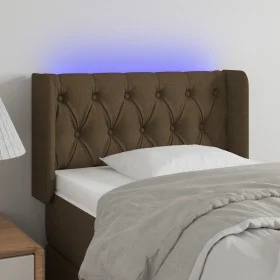 Cabecero con LED de tela marrón oscuro 83x16x78/88 cm de vidaXL, Cabeceros y pies de cama - Ref: Foro24-3123549, Precio: 56,1...