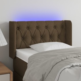Cabecero con LED de tela marrón oscuro 83x16x78/88 cm de vidaXL, Cabeceros y pies de cama - Ref: Foro24-3123549, Precio: 54,2...