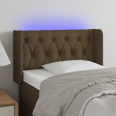 Cabecero con LED de tela marrón oscuro 83x16x78/88 cm de vidaXL, Cabeceros y pies de cama - Ref: Foro24-3123549, Precio: 54,2...
