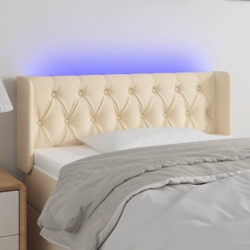 Cabecero con LED de tela crema 93x16x78/88 cm de vidaXL, Cabeceros y pies de cama - Ref: Foro24-3123559, Precio: 62,16 €, Des...