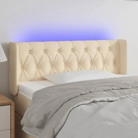 Cabecero con LED de tela crema 93x16x78/88 cm de vidaXL, Cabeceros y pies de cama - Ref: Foro24-3123559, Precio: 59,52 €, Des...