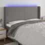 Dunkelgraues Stoffkopfteil mit LED 163x16x118/128 cm von vidaXL, Kopf- und Fußteile - Ref: Foro24-3123775, Preis: 130,03 €, R...